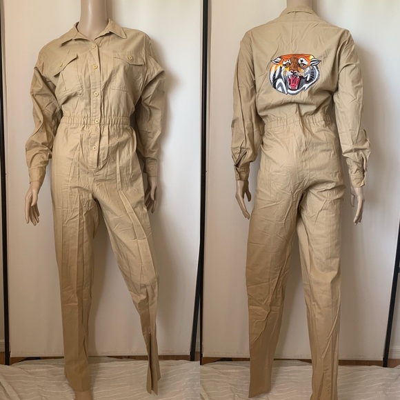 Avail for a limited time! Vintage 70s 80s Tiger Jumpsuit By 4-U